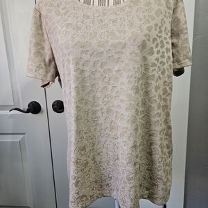 Simply Vera Vera Wang Beige Animal Print Top